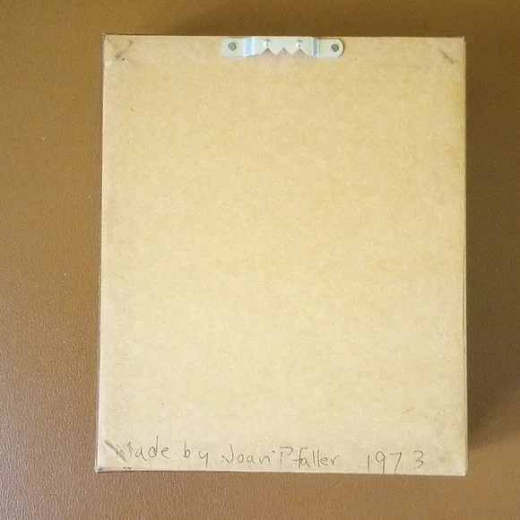 Vintage Completed Crewel Strawberry Sampler in Brown Wood Frame, Red Green White - Picture 3 of 5